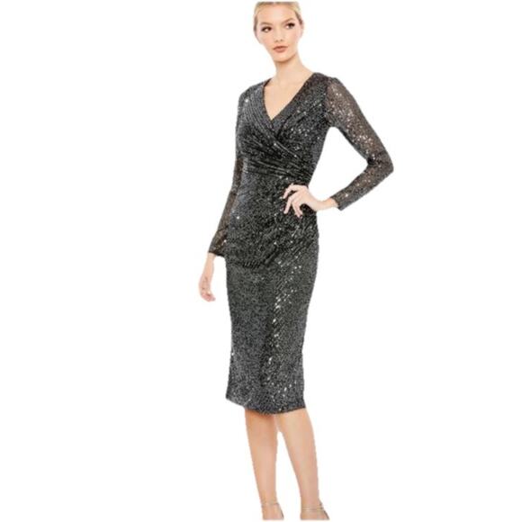 Mac Duggal MIDI Dress Black Style 26940 Size 2 MSRP$358 - Picture 1 of 8